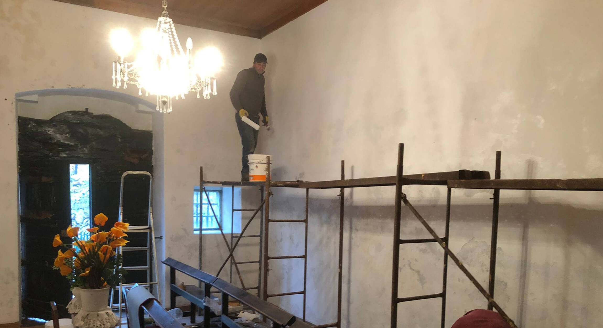 Obras de reparação e manutenção da Capela de São Benedito